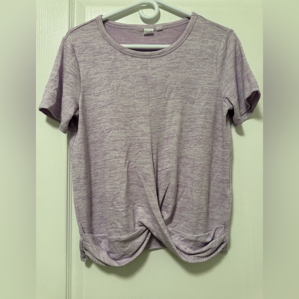 GAP Gray Tie Front Short Sleeve T-Shirt